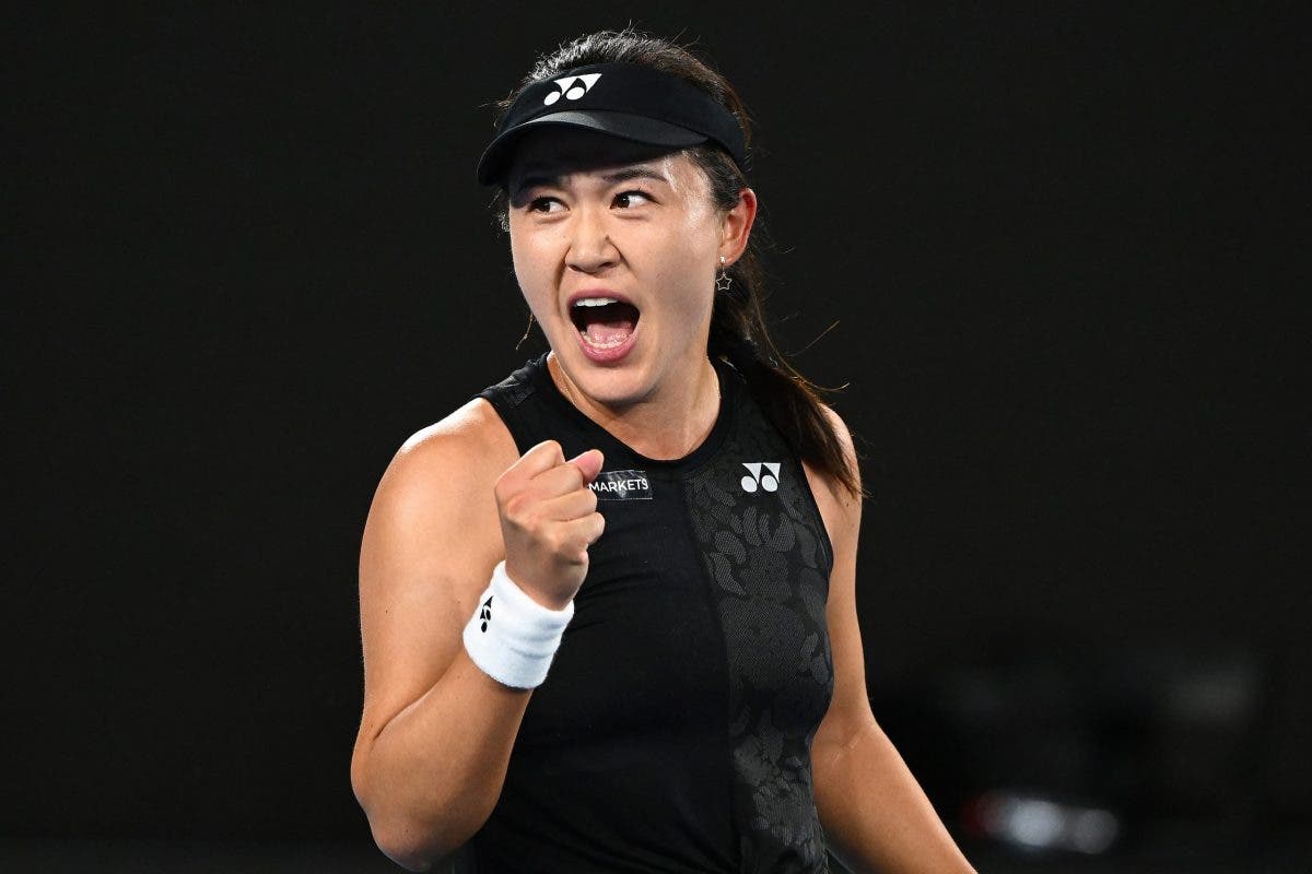 Zhu Lin tras vencer a Maria Sakkari